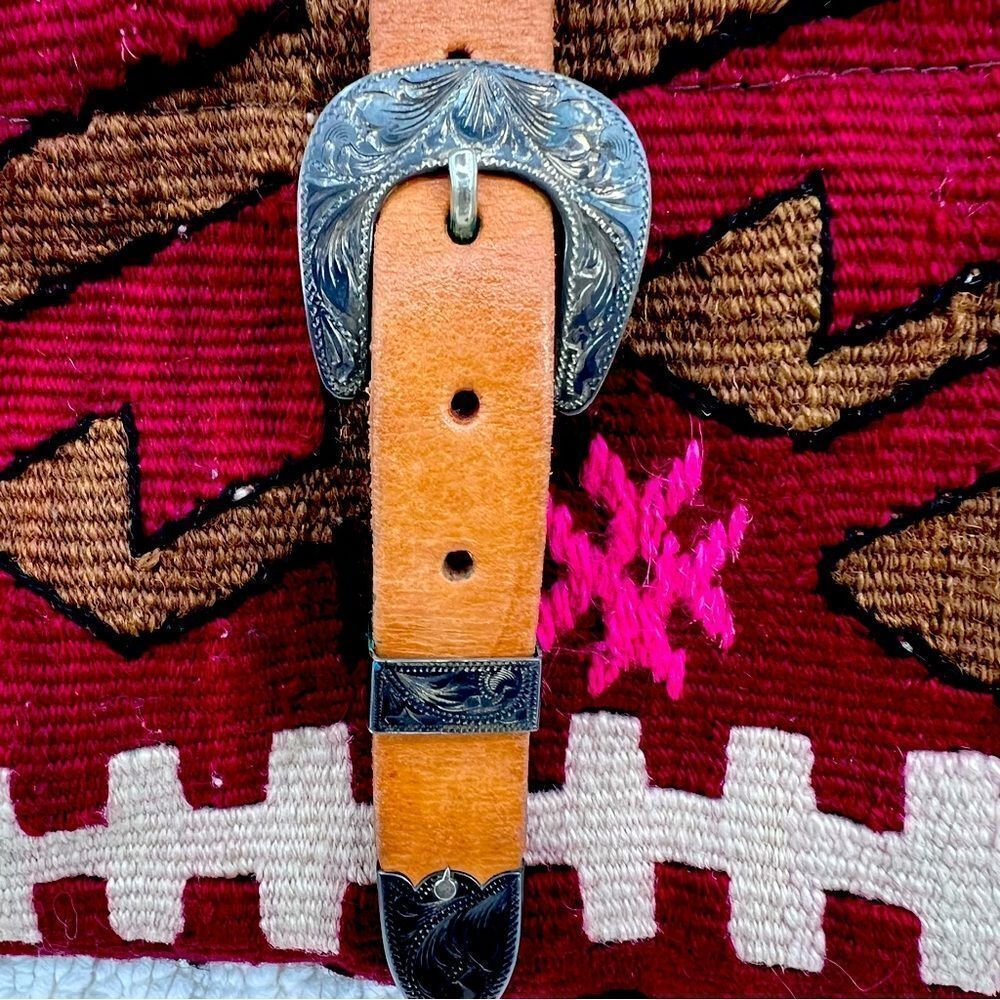 The Elephant Walk Bag Leather Fabric Red Brown Hand Crafted - Picture 8 of 8